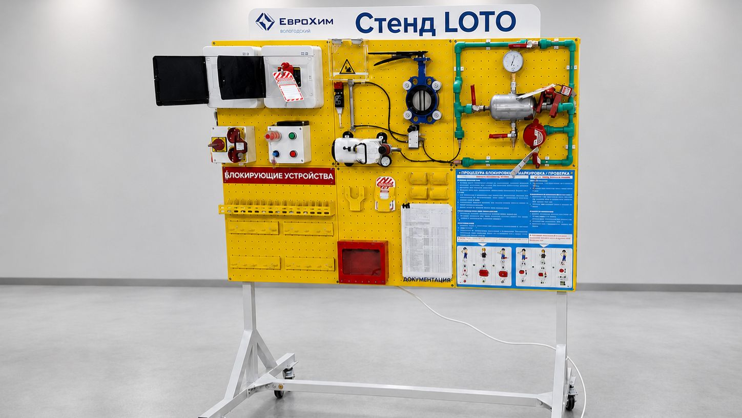 Учебный стенд-симулятор LOTO с блокирующими устройствами