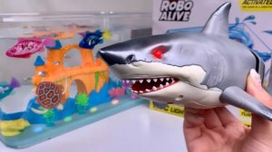Zuru Robo Alive White Shark & Aquarium Playset ASMR Удовлетворяющий распаковкой обзор иг