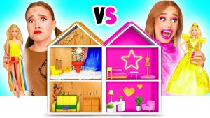 Строим Удивительный Кукольный Домик для Барби _ Дорогой vs Дешевый Челлендж