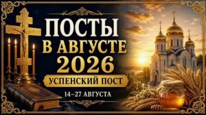 ПОСТЫ В АВГУСТЕ 2026 | УСПЕНСКИЙ ПОСТ: ДАТЫ, ПРАВИЛА И СМЫСЛ