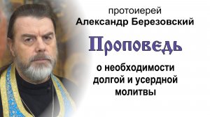 Проповедь о необходимости долгой и усердной молитвы (2026.08.06). Протоиерей Александр Березовский