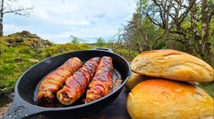 Хот-доги с нуля на костре посреди леса