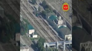 Результативный удар реактивным дроном Герань-4 по локомотиву противника в н.п. Лозовая Харьковской о