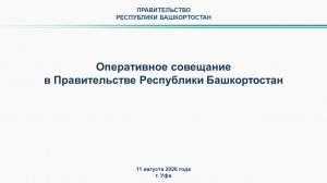 Оперативное совещание в Правительстве Республики Башкортостан: прямая трансляция 11 августа 2026 г.