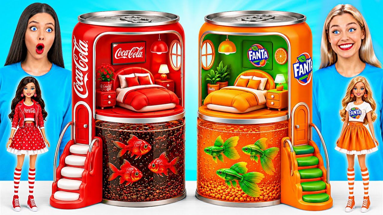 Строим Удивительный Кукольный Домик # Кока-Кола Vs Фанта от DO