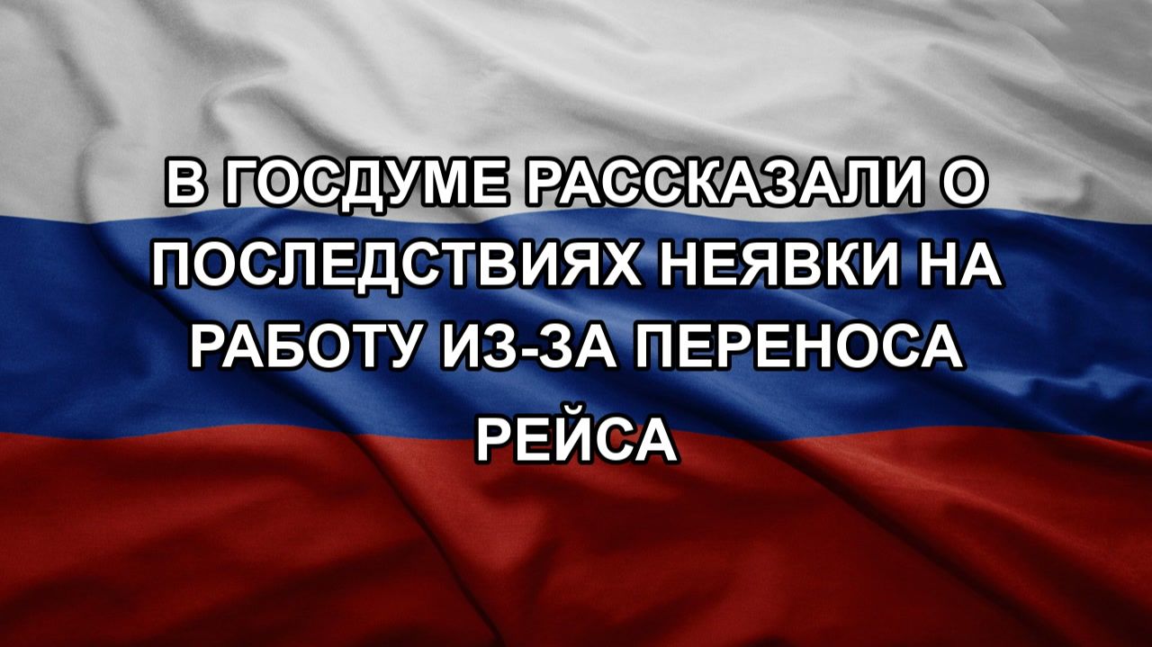 В Госдуме рассказали о последствиях неявки на работу из-за переноса рейса