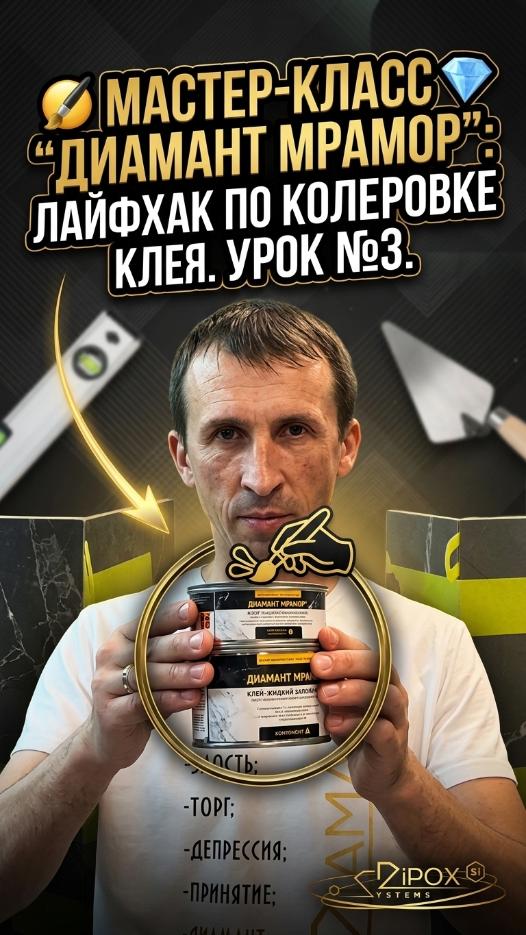 Мастер класс Диамант мрамор Лайфхак  по колеровке в цвет плиты урок №3 #diy #diamant #плитка