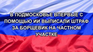 |Н. РФ| В Подмосковье впервые с помощью ИИ выписали штраф за борщевик на частном участке
