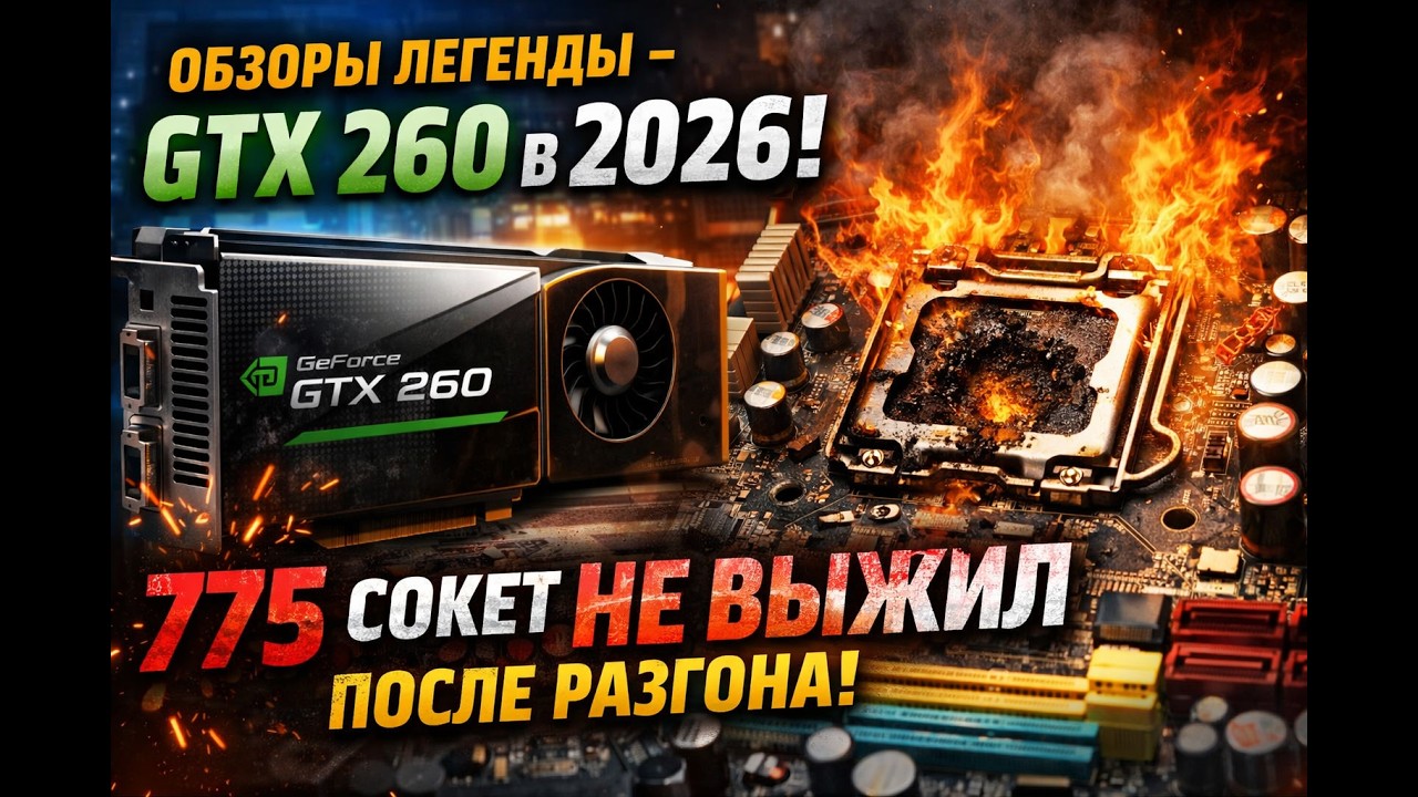 Обзор легенды - GTX 260 в 2026 | 775 сокет не ВЫЖИЛ после разгона