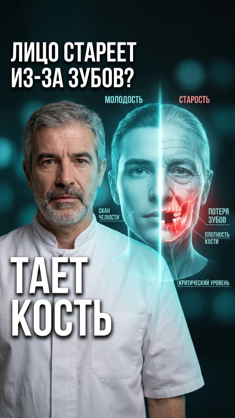 Твоё лицо стареет — а виноваты зубы, которых нет 🦴