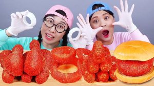 Читос Хот-дог Куриный гамбургер Мукбанг
