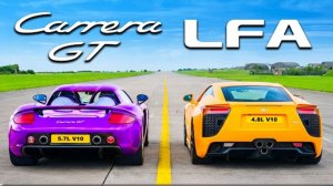Самый захватывающий по звучанию заезд в истории_ Porsche Carrera GT против Lexus LFA(1080P_HD)