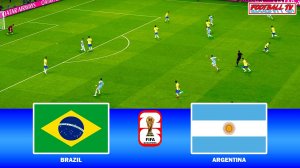 Brazil vs Argentina - FIFA World Cup Qualifiers 2026 - Full Match | PES 2021 Gameplay PC (FL 24)