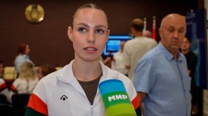 Синхронистку Василину Хондошко с двумя наградами чемпионата Европы встретили в Минске