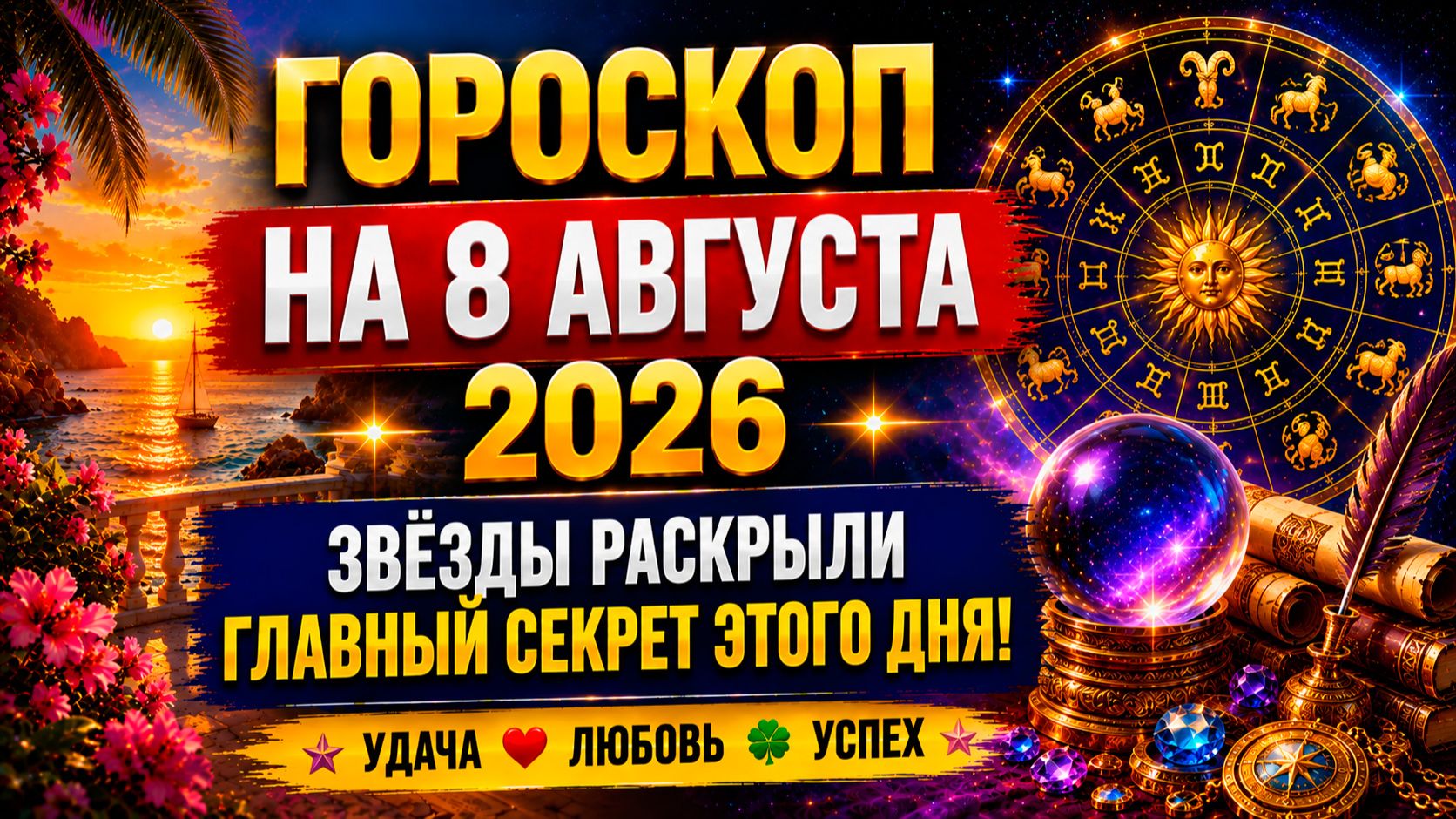 Гороскоп на 8 августа 2026 🔮 Звёзды раскрыли главный секрет этого дня!