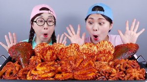 Острая еда, морепродукты, варка, корейский мукбанг