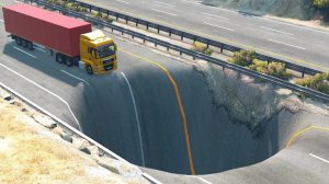 Мультики_ Тачки против Гигантской Ямы в BeamNG.drive