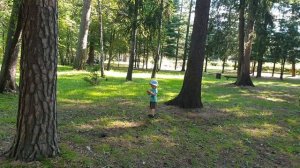 Рома кормит белочек в Лагерном саду, 7.08.2026
