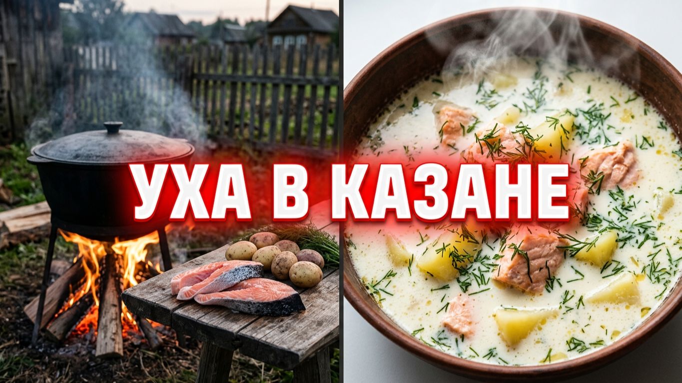 Как я варю финскую УХУ в русской ДЕРЕВНЕ в казане на КОСТРЕ
