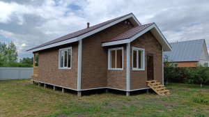 СКД62: Одноэтажный каркасный дом с отделкой Хауберк.