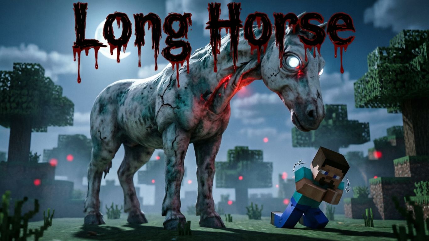 Играю в майнкрафт с модом Long Horse!!!!