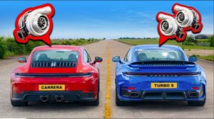Заезд Porsche 911_ один турбонаддув_ против двойного турбонаддува(1080P_HD)