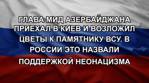 Глава МИД Азербайджана приехал в Киев и возложил цветы к памятнику ВСУ. В России это назвали подде