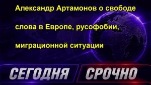 Александр Артамонов о свободе слова в Европе, русофобии, миграционной ситуации