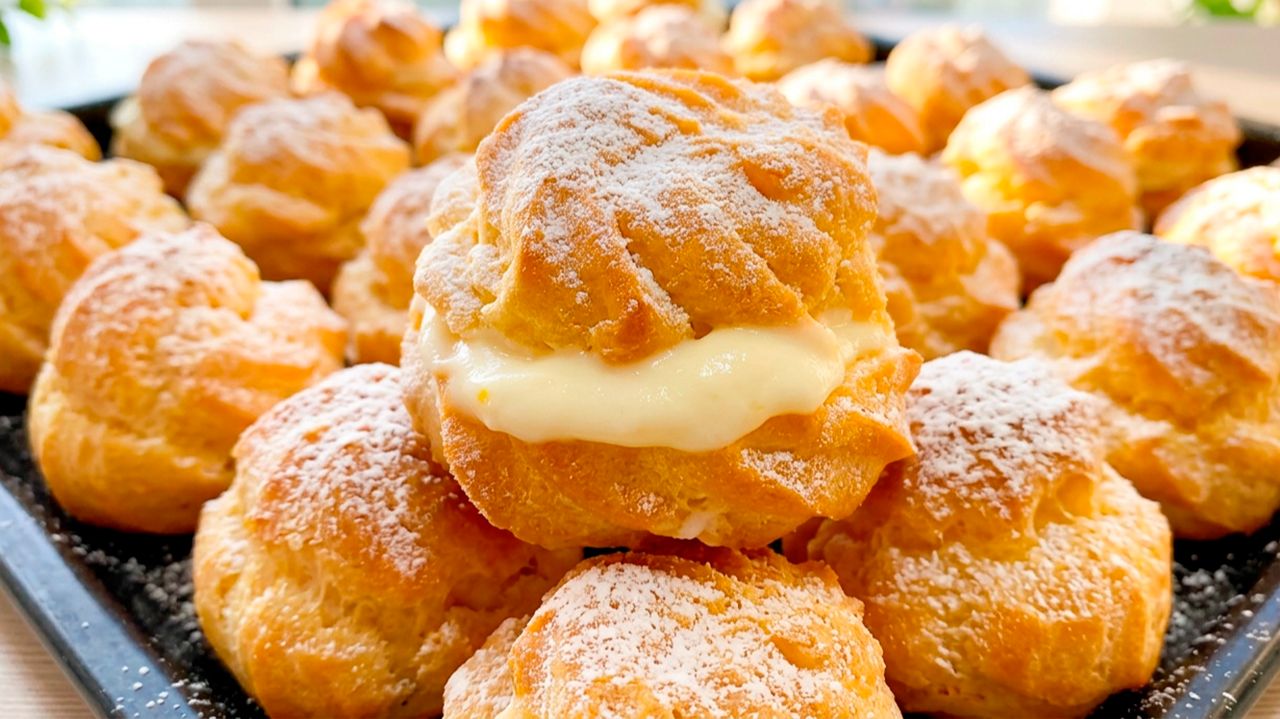 ВКУСНЕЙШИЙ ДЕСЕРТ ЗА 30 МИНУТ! НЕЖНЫЕ ЗАВАРНЫЕ ПИРОЖНЫЕ С КРЕМОМ!