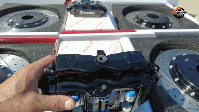 Тормоза Brembo 18Z 6pot 355мм + 4pot 355мм с суппортом под ручник для Mitsubishi Lancer 10