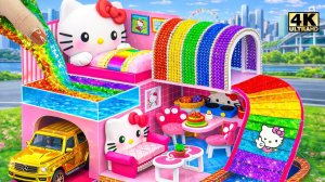 «Hello Kitty: вирусный домик с магнитами, слизью и радужной горкой!»