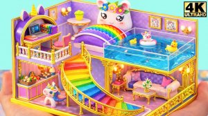 «Миниатюрный домик единорога с секретной водной комнатой и бассейном 🏠🦄😱»