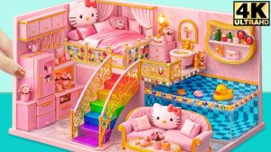 «Розовый домик Hello Kitty: создай миниатюрное домишко со спальней, кухней и бассейном ❤️»