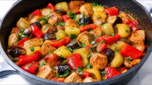 Ужин на одной сковороде! Мясо с овощами — сочно, вкусно и просто