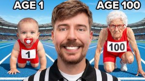 Люди от 1 до 100 лет участвуют в гонке за 250,000$! [Mr.beast]