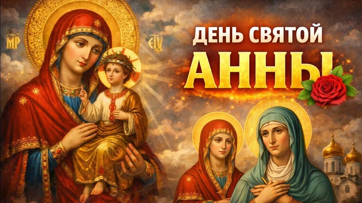 С днём святой праведной Анны. Красивая музыкальная открытка.