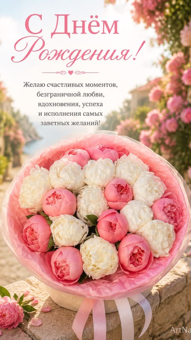 Женщине с днем рождения — шикарное короткое поздравление 💐
