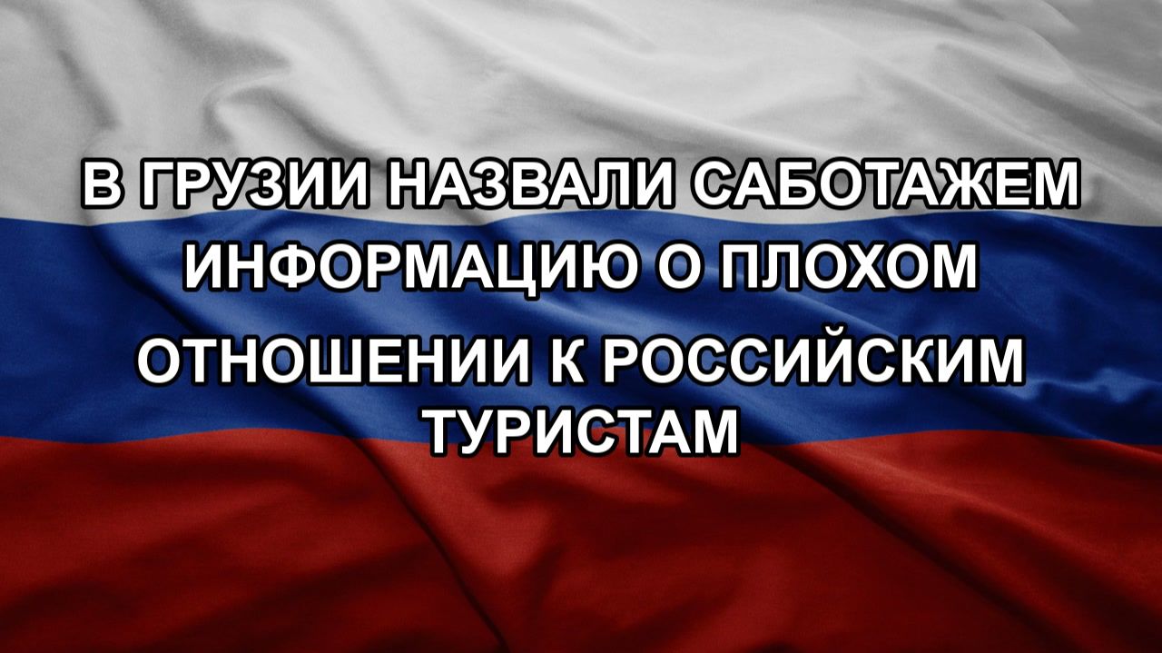 В Грузии назвали саботажем информацию о плохом отношении к российским туристам