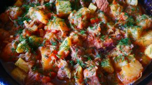 Картофель с мясом и овощами Рецепт рагу Ужин на скорую руку