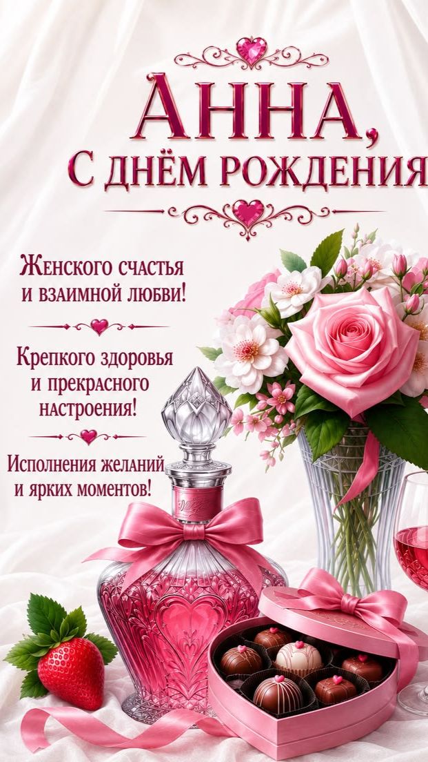 Анна, Анечка! С днем рождения — ты наша радость 🌸