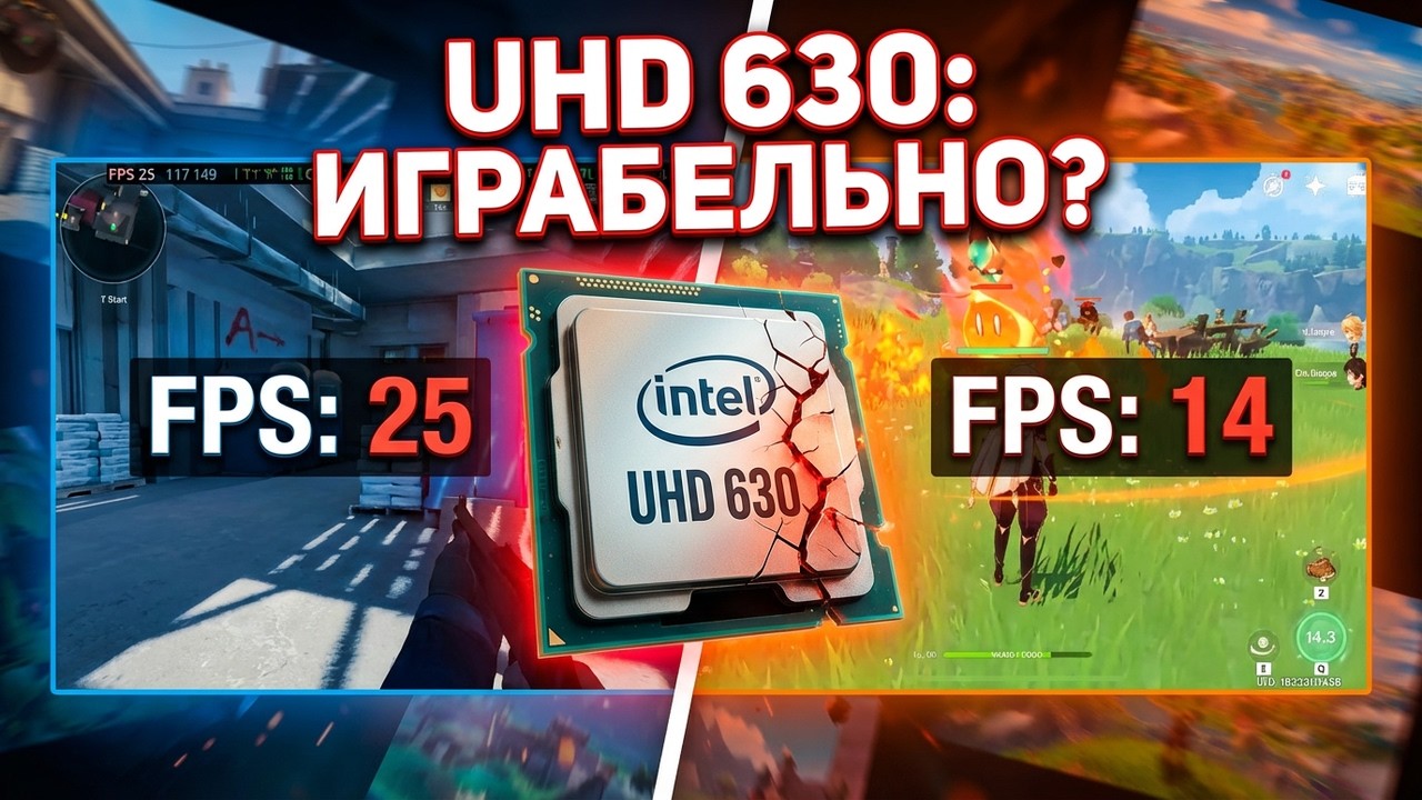 Чистое БЕЗУМИЕ! Intel UHD 630 в сетевых играх 2026. Играбельно?