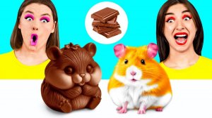 Челлендж. Шоколадная Еда vs Настоящая еда # Потрясающие Кухонные Хитрости от