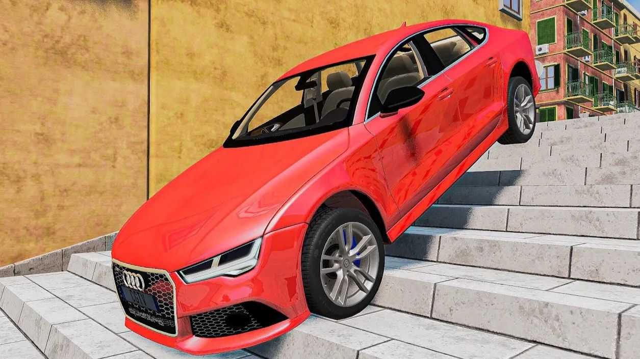 Мультики_ Тачки покоряют лестницы в BeamNG.drive