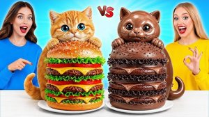 Шоколадная еда vs настоящая еда челлендж. Веселые кулинарные челленджи