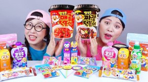 Десерт с желейным соком Pororo Tteokbokki Мукбанг