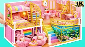 «Розовая мечта: дом с дизайнерской кроватью & секретным лазом! 🏠🌸🔍️»