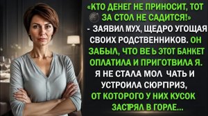 Муж унизил меня перед своей родней, забыв, что банкет оплатила я. Я не стала молчать, и сделала то..