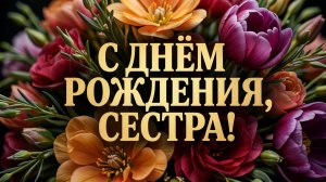 С днём рождения, сестра! Красивая музыкальная открытка с днём рождения для сестры