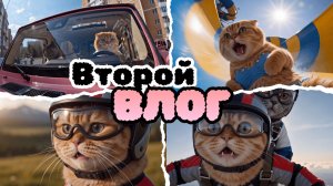 Второй ВЛОГ кошки-блогера | Ссора на дороге, аквапарк, прыжок с парашютом