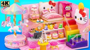 «Домик девочки: создание Hello Kitty с каруселью единорога и розовой спальней 💖»